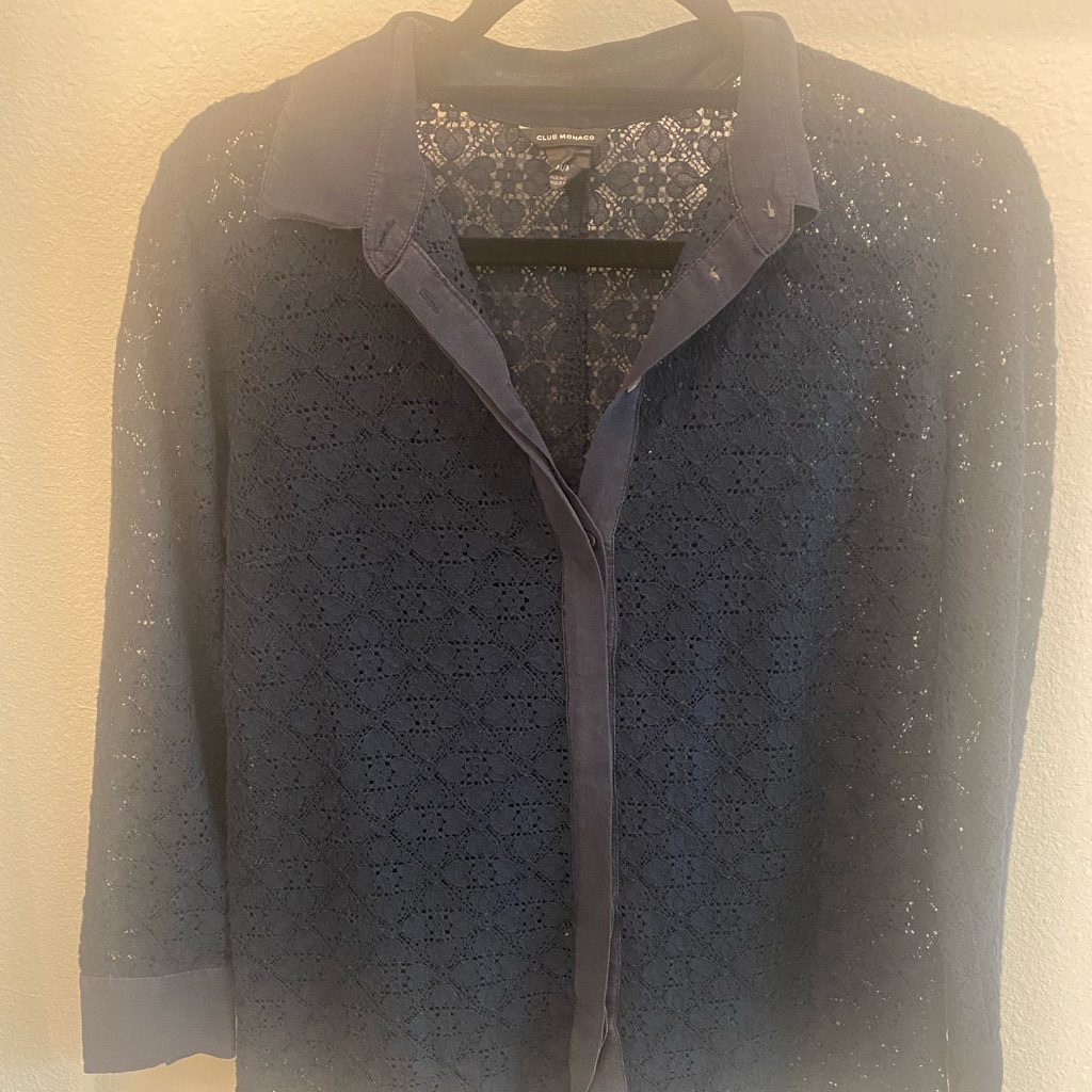 Lace Button Down